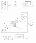 Cylinder Head Group Intake Manifold Oil Group Valve Gasket Kit Diagram and Parts List for 28W707-0121-E1  Briggs and Stratton Engine